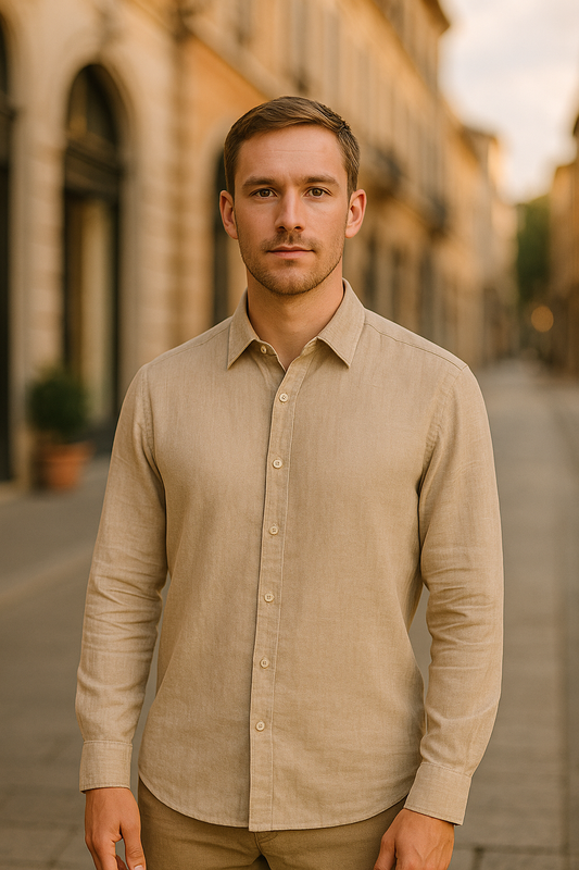 CAMISA MANGA LARGA EN LINO