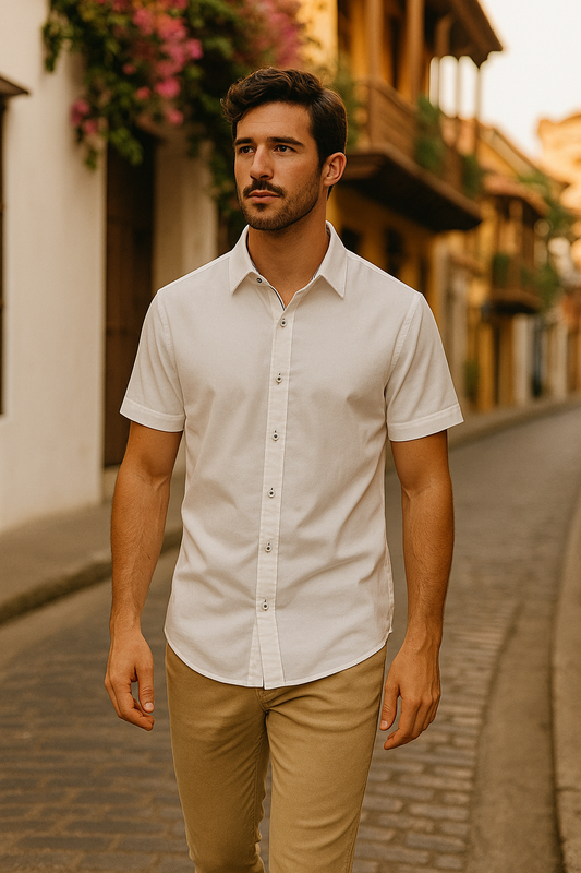 CAMISA MANGA CORTA EN ALGODON