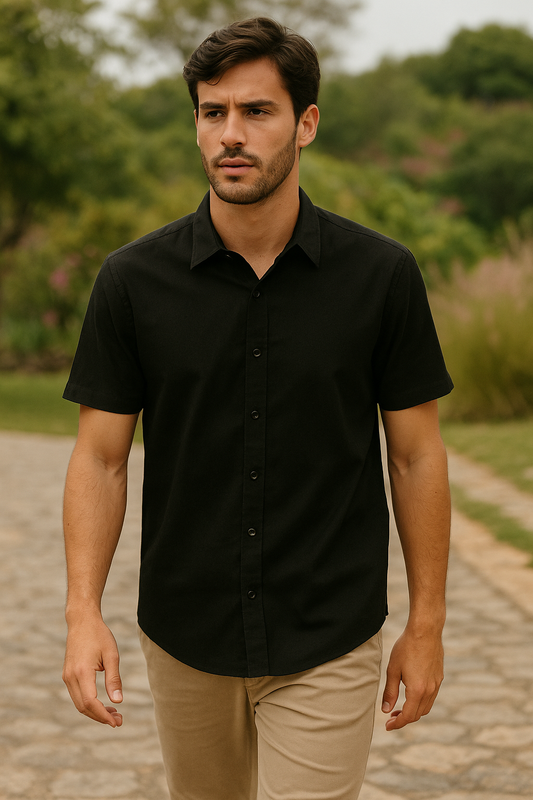 CAMISA MANGA CORTA EN ALGODON